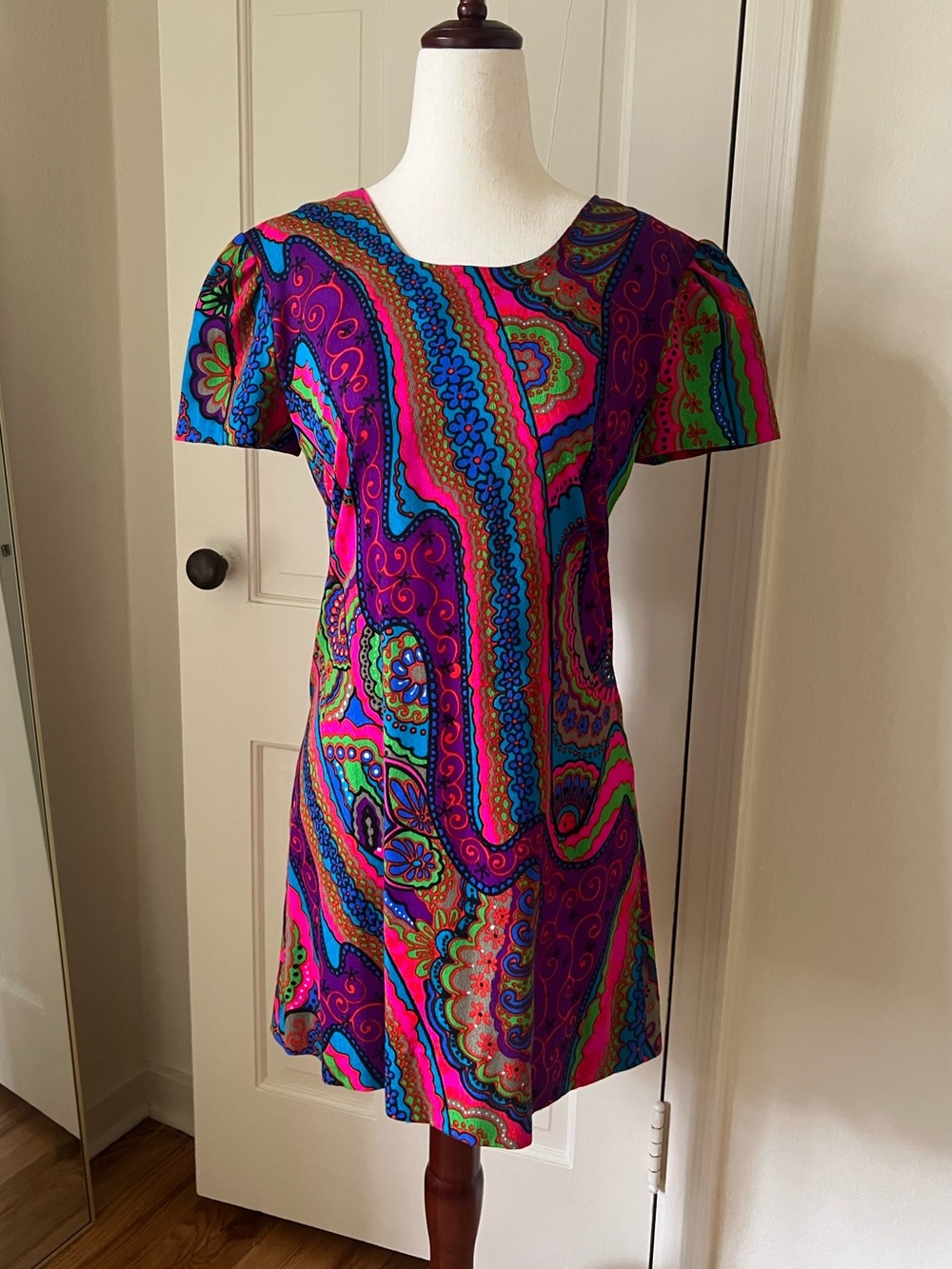 Vintage 70s Colorful Minidress